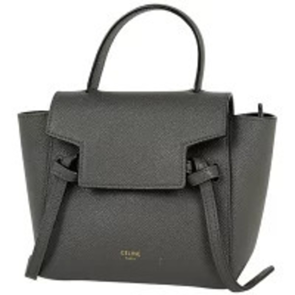 Celine Pico Belt Bag Shoulder Handbag Leather Gray